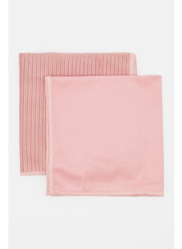 اشتري 2 Piece Textured Towels 35 x 35 Cm, Pink في الامارات