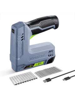 Buy WORKPRO Power Electric Cordless 2-in-1 Staple and Nail Gun, 2.0Ah Battery Powered Stapler for Upholstery, Crafts, DIY, Including USB Charger Cable, 2000PCS of Staples and Nails in Saudi Arabia