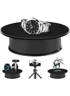 Buy Motorized Rotating Display Stand with Battery Operated and 10LB Load, Ultra-Quiet 360 Degree Electric Rotating Turntable Display Stand for Photography Products, Toys, Jewelry, Cake, 3D Model (Black) in Saudi Arabia