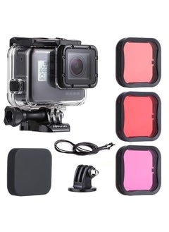 Buy 45m Underwater Waterproof Dive Housing Case with 3-Pack Dive Filters for GoPro Hero 5 6 7 Black Hero (2018) - Include Backdoor, Quick Release Buckle, Thumb Screw, Tripod Adapter, Lens Cap in UAE