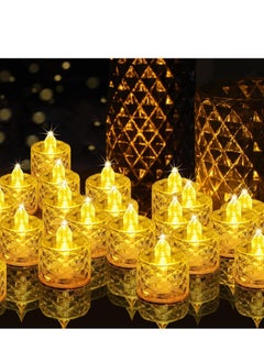 Buy Ramadan Decorations Lights, 24 Pcs Ramadan Candles Lights, Flameless Decorative Smokeless Transparent LED Tea Light Candle,Ramadan Decoration for Home in UAE