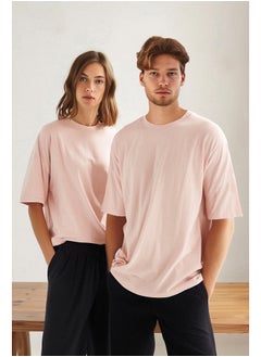 اشتري Pink Basic Crew Neck Oversize/Wide Cut Short Sleeve T-Shirt TMNSS21TS0811 في مصر