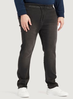 Buy Sustainable Solid Mid-Rise Denim Jeans With Drawstring Closure in Egypt