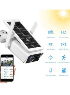 Buy Wireless Solar Security Camera 1080P 2MP HD Plug-in Indoor Waterproof WiFi Home Surveillance Night Vision Camera Phone APP for Home Security Baby Monitor Pets Encrypted Cloud Storage Pan Tilt in Saudi Arabia