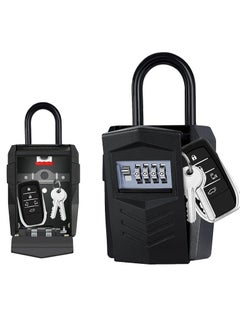 Buy Key Lock Box for Outdoor Safe Keybox Large Keybox Share or Storage Spare House Keys and Car Key Key Safe Padlock for Rental Black in Saudi Arabia