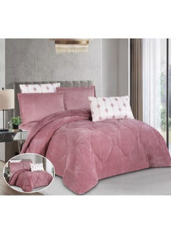 Buy Winter Duvet Set With Two-Sided Fabric Sturdy And Soft Heavy Filling 6 Pieces King Size in Saudi Arabia