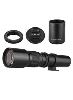 Buy 500mm/ 1000mm f/8 High Power Camera Telephoto Lens Manual Focus with 2X Converter Lens Cover Lens Protector Carrying Bag in UAE