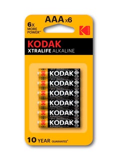 Buy Kodak Xtralife Alkaline AAA Batteries - 6 Pcs in UAE
