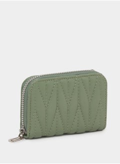 اشتري Stitched Textured Zip Closure Wallet في السعودية