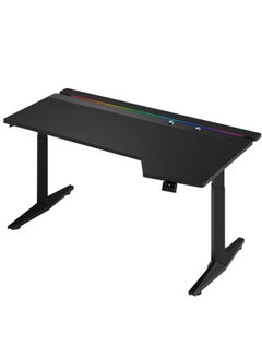 Buy AFTERWORK Neo Pro Gaming Table Ergonomic Electric Height Adjustable Gaming Desk with Dual Motor Height Controller RGB Light with Cable Management-(160x92cm) in UAE