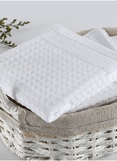 اشتري Spa Waffle Terry Reversible Face Towel, White - 500 GSM, 30x30 cm في الامارات