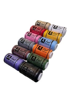 Buy 12-Piece High Quality Polyester Sewing Thread Set Perfect For All Fabrics By Hand Or Sewing Machine in Saudi Arabia