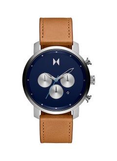 اشتري Men Chronograph Round Shape Leather Wrist Watch 28000288-D - 45 Mm في السعودية