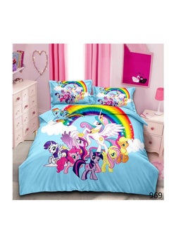 Buy 4Pcs Cartoon Comforter Kids Quilt-Single Size,1x Duvet (With filling)
1x Fitted bedsheet
2x Pillowcase Cover in UAE