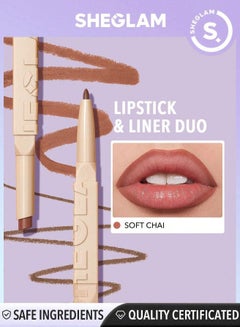 Buy SHEGLAM 101 Glam lipstick & liner Duo - SOFT CHAI in UAE