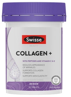 Buy Collagen+ with Vitamin C and E to Reduce Appearence of Wrinkles, Support Collagen Formation and Skin Elasticity | 90 Tablets Health Suppliment in UAE