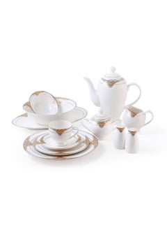 اشتري Alika 47-Piece New Bone China Dinner Set - White في الامارات