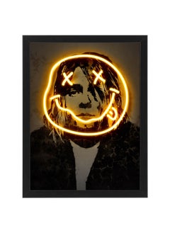 اشتري Kurt Cobain Nirvana Neon Printed Poster With Frame 30x40 cm في الامارات