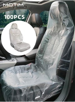 Buy 100 Pcs Disposable Seat Covers, Universal Disposable Plastic Seat Covers for Car Airplane Seats Salon Chairs Restaurant Seats Bus Seats, Width 80cm Length140 cm in UAE