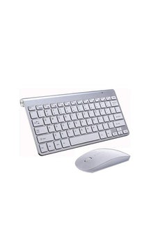 Buy Portable Wireless Keyboard With Mouse White in UAE