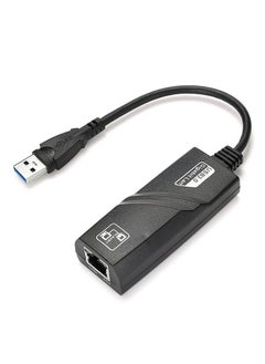 Buy USB 3.0 To 1000Mbps Gigabit RJ45 Ethernet LAN Network Adapter Black in Saudi Arabia