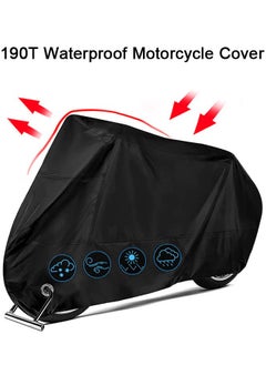 Buy Waterproof Motorcycle Cove, 190T Motorbike Cover Waterproof Outdoor All Season, Anti Rain Snow UV Protection Motorbike Cover with Lock-Holes in Saudi Arabia