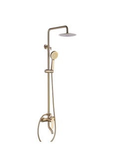 Buy Calli Rain Shower Column Complete Set, Metal Body With Matted Color, Single Handle Faucet, Handheld Shower Gold in UAE