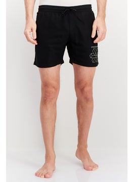 اشتري Men Brand Logo Board Shorts Swimwear, Black في الامارات