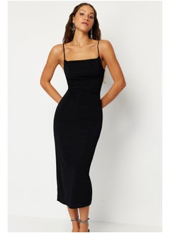 Buy Black Glitter Knitted Elegant Evening Dress in Egypt