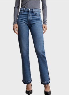 Buy High Waist Split Jeans in UAE