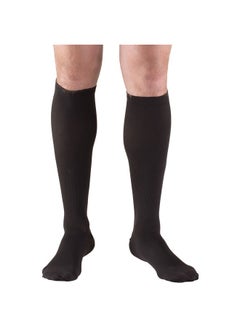 Buy Compression Socks, 15-20 mmHg, Men's Dress Socks, Knee High Over Calf Length, Black, Large in UAE