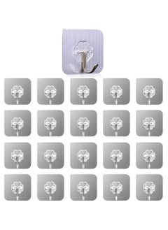 اشتري Self Adhesive Hooks Heavy Duty Waterproof Oilproof for Bathroom Kitchen Walls Self Sticky Hangers for Bathroom Kitchen Wall Door Glass Mirror (Pack of 30pcs) في الامارات