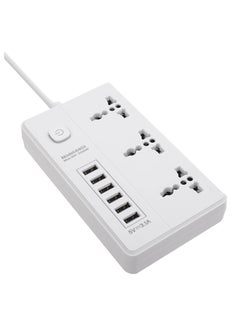 Buy Tycom Power Strip Surge Protector with USB- Extension Cord Flat Plug with Widely 3 AC Outlet and 6 USB, Small Desktop Station with 6 ft Power Cord, Compact Socket (3G6U-6403) in UAE