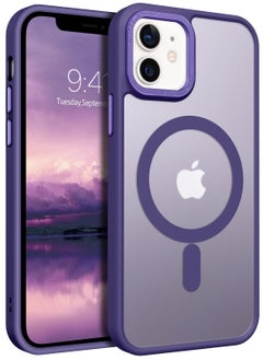 Buy Magnetic Case for iPhone 11, Compatible with MagSafe Shockproof Protection Cover, Translucent Matte Phone Case with Strong Magnet, Slim Case for Apple 11 6.1 Inch (2019)(Purple) in Saudi Arabia