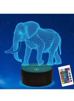 Buy Elephant Gifts  3D Multicolor Night Light for Children with Remote Control  Timer  16 Colors Changeable Christmas Birthday Gifts Suitable for Boys Girls Elephant Theme Lover in UAE