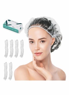 Buy Disposable Shower Caps - Shower Cap Waterproof Plastic Shower Cap For Women Men For Hair - Extra Elastic Large Shower Caps For Bath, Hair Treatment, Conditioning In Home Hotel Travel 100PCS in UAE