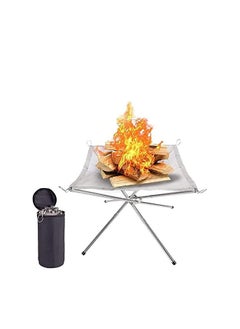 Buy Camping Fire Pit, 304 Stainless Steel Portable Fire Pit with Storage Bag in UAE