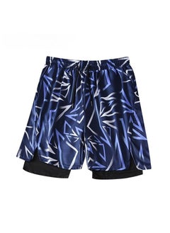 اشتري Fashionable Men's Double-Layer Quick Drying Beach Swimming Shorts في الامارات