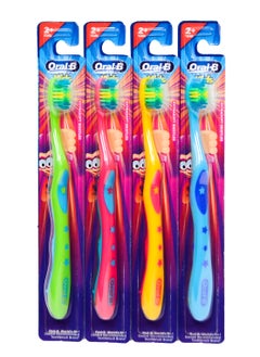 Buy Oral-B Kids Manual Toothbrush, Extra Soft, MultiColor, 4 Pieces in Egypt