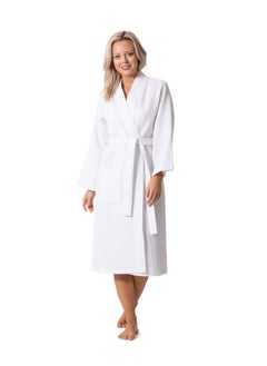 اشتري Turkish Linen Waffle Knit Lightweight Kimono Spa and Bath Robes for Women Quick Dry and Soft في السعودية