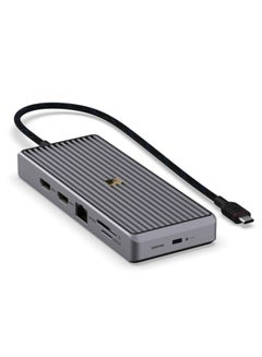 Buy 12 PORT USB-C HUB 8K 100W GREY in UAE
