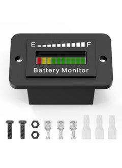 اشتري Battery Indicator Meter, LED Battery Voltage Display, Golf Cart Battery Capacity Indicator, Waterproof Battery Monitor, Lithium Battery Acid Battery Gauge Meter for Most Cars في الامارات