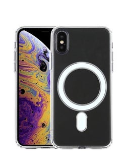 Buy MagSafe Case  iPhone XS Max Transparent Magnetic Back Cover Thin Hard Anti-Shock Anti-Yellowing Flexible Silicone TPU Wireless Charging in Egypt