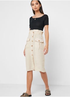 Buy Button Down Midi Skirt in UAE