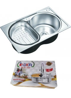 Buy Kitchen sink, 72 cm x 50 cm, Roca Al-Amir, stainless steel, code 72 in Egypt