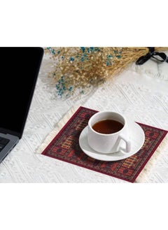 Buy Coasters for Cups-Persian Retro Style Coffee Mats with Tassel in UAE