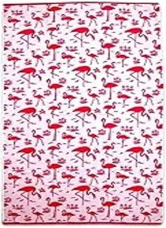 Buy Signoola Beach towel 90 x 170 cm Pink & White Flamingo, 100% cotton. in Egypt