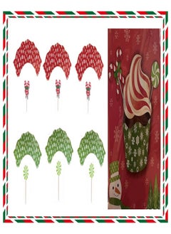 اشتري Christmas Xmas Cupcake Wrappers Covers and Toppers Holiday Party Cake Supplies Decoration 24 pcs في الامارات