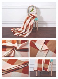 Buy Micasa Printed Fleece Blanket Brown And Beige 176 x 147cm in Saudi Arabia