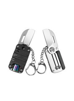 Buy Small Pocket Knife, Mini Keychain Knife, Tiny Stainless Steel Folding Knife, 2 PCS Pocket Knife with Keychain, Envelope Opener, Utility Knife, 1.2 Inch Blade, Mini EDC Tool with Screwdriver Bits in UAE